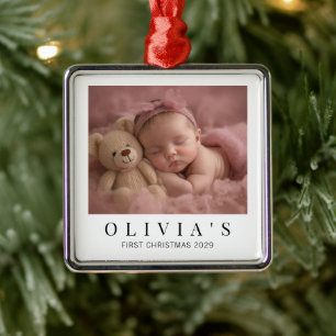 Metal Elegante Ornamento Minimalista de Primeiro Natal d