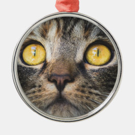 Metal Encerramento de Cat com ornamento cerâmico de olho