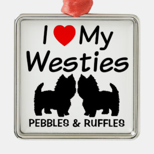Metal Eu Amo O Meu Ornamento De Cães Westie
