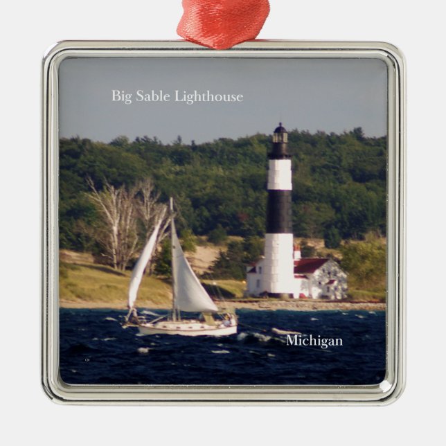 Metal Farol Big Sable e ornamento de barco (Frente)