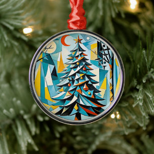 Metal Figura 2 da árvore de Natal - Ornamento cerâmico