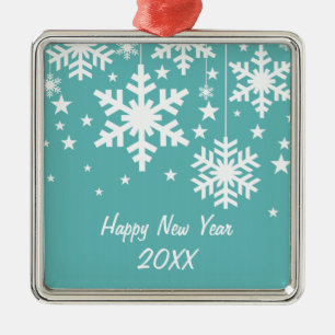 Metal Flocos de neve e estrelas - Ornamento Premium, Aqu