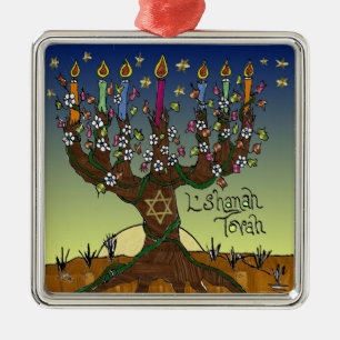 Metal Judaica L'shanah Tovah Árvore De Ornamento Da Vida