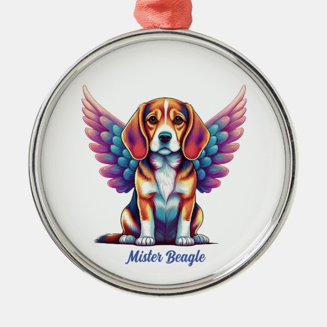 Metal Memorial do Beagle Personalizado Ornamento de Cães (Frente)