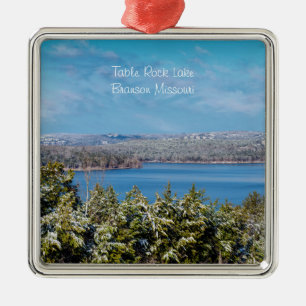 Metal Neve Duplicando Em Ornamento De Mesa Rock Lake Squ