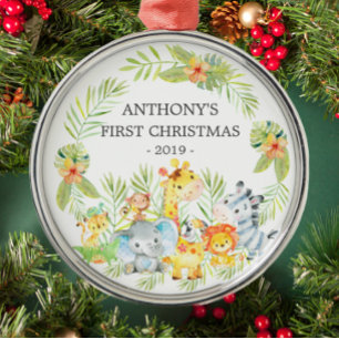 Metal O Primeiro Ornamento de Natal do Baby Animal