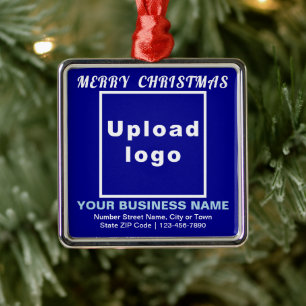 Metal Ornamento ao quadrado azul de Natal comercial