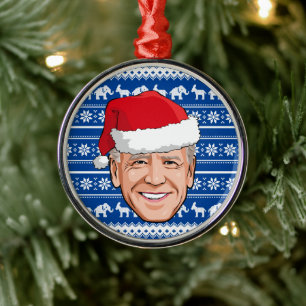 Metal Ornamento Cerâmico de Joe Biden Blue Holiday