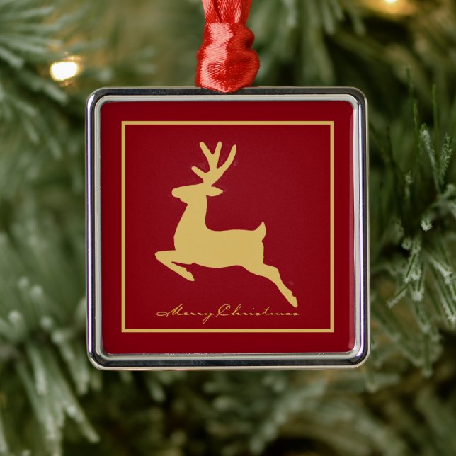 Metal Ornamento cerâmico de Natal alegre e Dourado (Árvore)