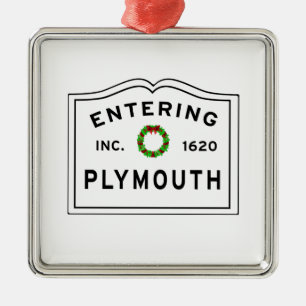 Metal Ornamento cerâmico de Plymouth, MÃE Holiday Wreath