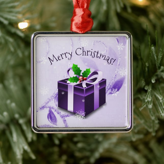 Metal Ornamento cerâmico de presente de Natal roxo (Árvore)