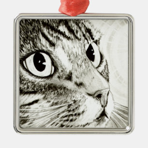 Metal Ornamento da arte da fantasia do gato de gato