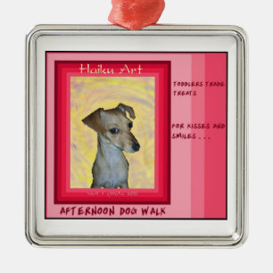 Metal Ornamento da arte dos haicais de Chiweenie