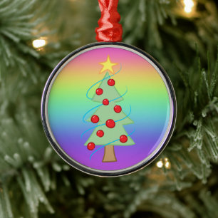 Metal Ornamento da Árvore de Natal do Rainbow