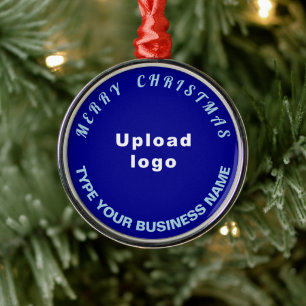 Metal Ornamento da Ronda Azul de Natal Comercial