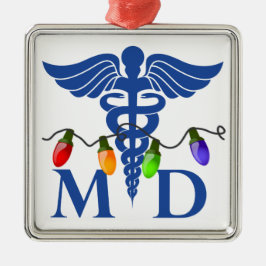 Metal Ornamento das luzes de médico Natal