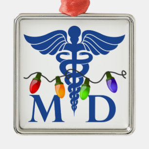 Metal Ornamento das luzes de médico Natal