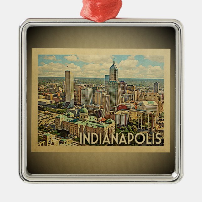 Metal Ornamento das viagens vintage de Indianapolis (Frente)
