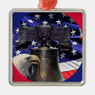 Metal Ornamento de Águia e Bandeira Americana