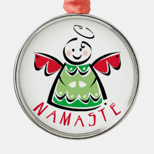 Metal Ornamento de Anjo de Namastê de Feriado