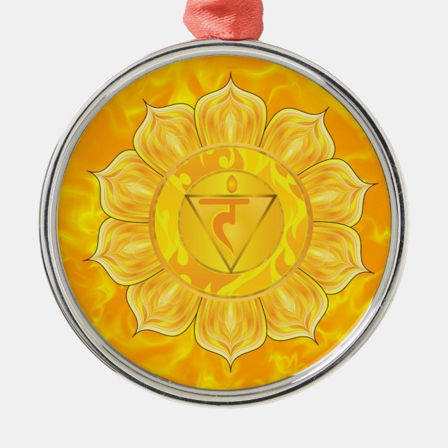 Metal Ornamento de Chakra do plexo solar (Frente)
