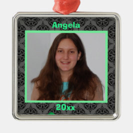 Metal Ornamento De Cinzas E Pretos Verdes