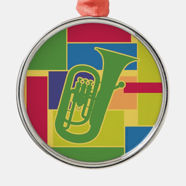 Metal Ornamento de Colorblocks do Euphonium (Frente)