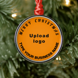 Metal Ornamento de Cor Laranja de Natal Comercial