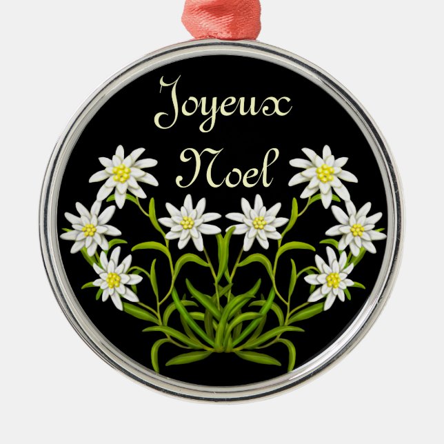 Metal Ornamento de Edelweiss Joyeux Noel (Frente)