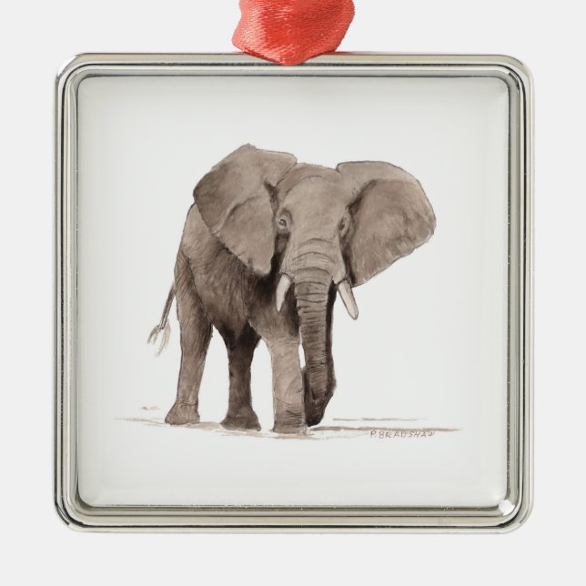 Metal ornamento de elefante (Frente)