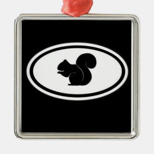 Metal Ornamento de Esquilo Preto