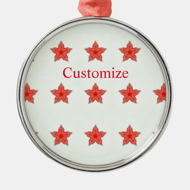 Metal Ornamento de estrelas vermelhas Thunder_Cove (Frente)