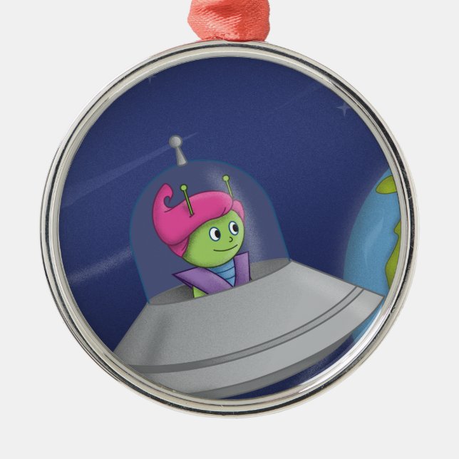 Metal Ornamento de Feriado Elementar da Terra (Frente)