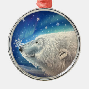 Metal Ornamento de Flocos de Neve do Urso Polar