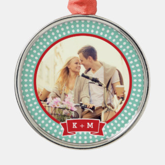 Metal Ornamento de Foto de Compromisso Personalizado com