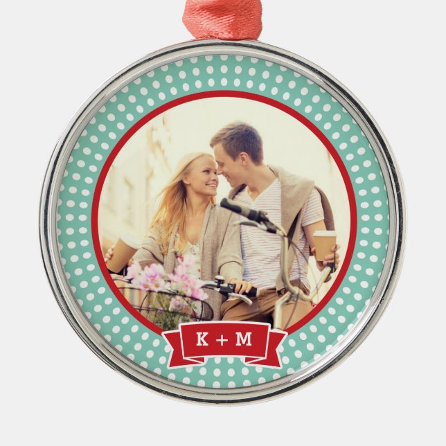 Metal Ornamento de Foto de Compromisso Personalizado com (Frente)