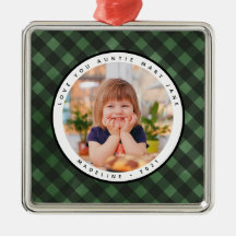 Ornamento de Foto de Tia Metálica no País Rustic H