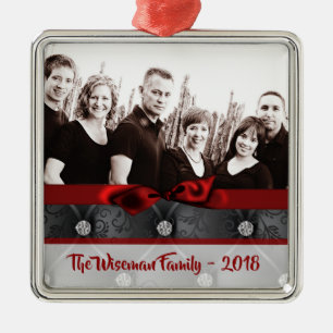 Metal Ornamento de FOTO de Tuff de Diamante de Natal Per