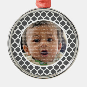 Metal Ornamento de Foto Padrão de Cinza Escura em Marro