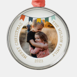 Metal Ornamento de Fotos de Natal Feriado Personalizad