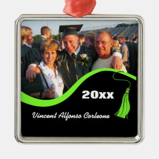 Metal Ornamento de Graduação de Tassel Verde Personalizá