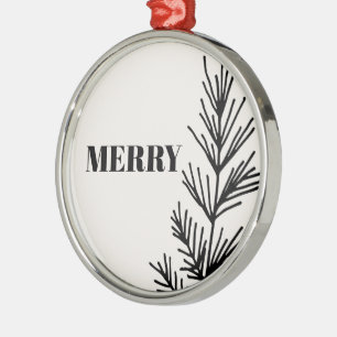 Metal Ornamento de grandes Felizes e folhas