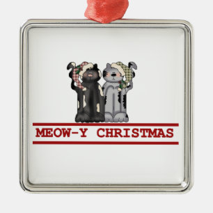 Metal Ornamento de Guarda de Natal de Meow-y