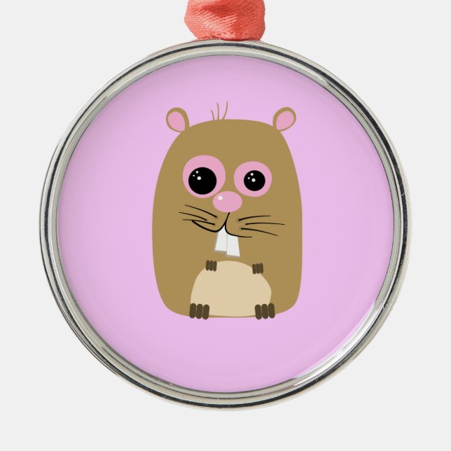 Metal Ornamento de Hamster de Cartoon (Frente)