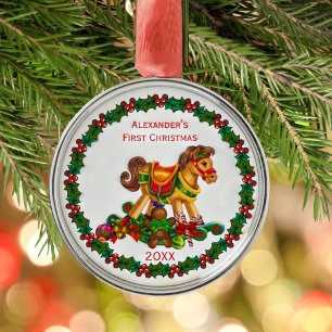 Metal Ornamento de Herança do Primeiro Natal do Bebê