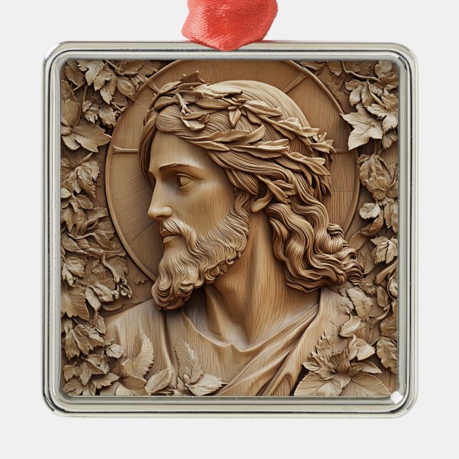 Metal Ornamento de Jesus Carving (Frente)