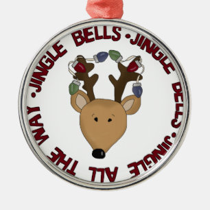Metal Ornamento de Jingle Bells Reindeer Keepsaet