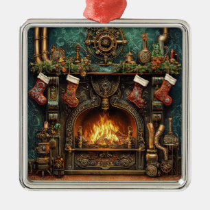 Metal Ornamento de Lareira Steampunk Natal