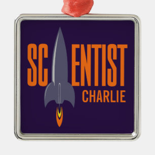 Metal Ornamento de nome personalizado do Rocket Scientis