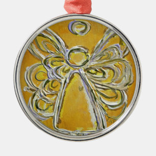 Metal Ornamento de Pintura de Anjo Amarelo